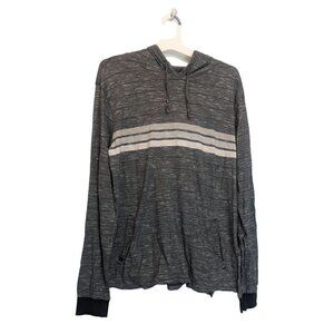Rip Curl Men’s Size Large Grey and Black Striped Front Pocket Hoodie